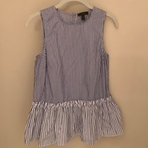 JCrew blue and white striped top